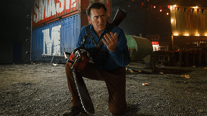 Une image de Bruce Campbell dans la saison 2 de Ash Versus Evil Dead