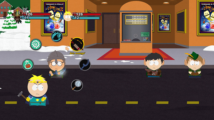 une image extraite du jeu video south park, le baton de la verite