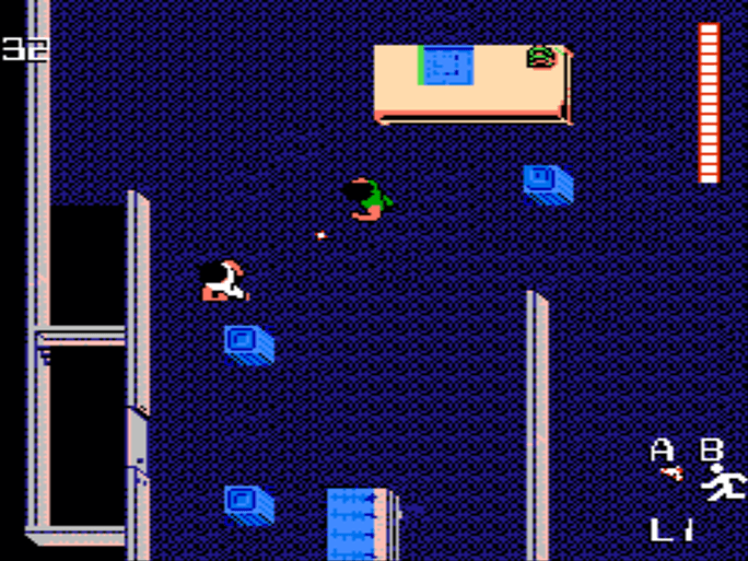 une image extraite du jeu Die Hard sorti sur Nes et illustrant son test sur groovy coconut