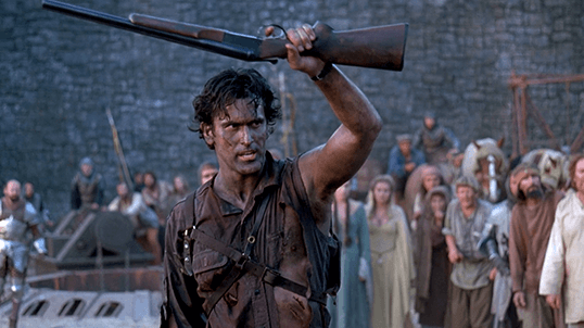 une image extraite du film Army of darkness avec bruce campbell