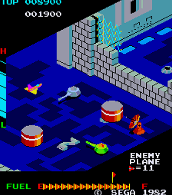 une image du gameplay du jeu zaxxon