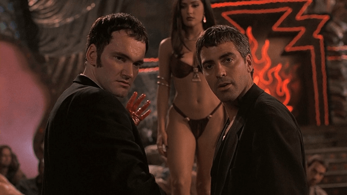 une image du film une nuit en enfer avec quentin tarantino et george clooney